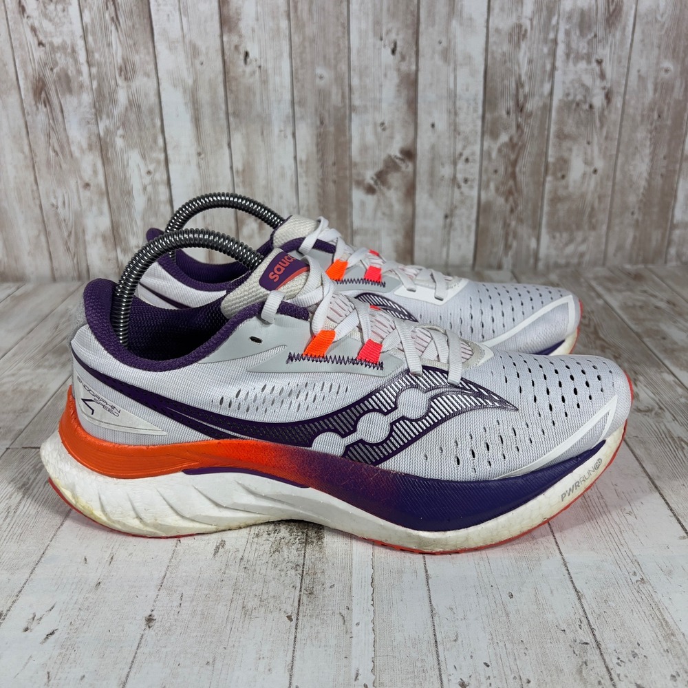 Saucony Endorphin Speed 4 Womens 9 Running Shoes White Viola Orange S10940-129